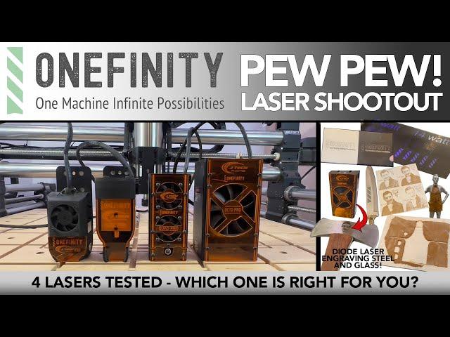 EP. 27 Onefinity CNC - PEW PEW! Laser Shootout | Ultimate Laser Guide for CNC's. ft. Jtech Photonics