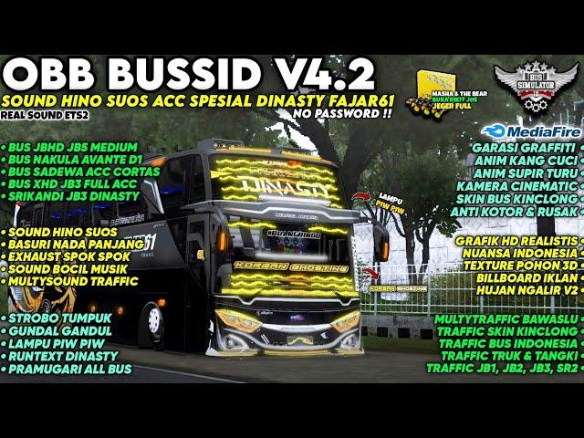 OBB BUSSID V4.2 SOUND HINO SUOS ACC SPESIAL DINASTY FAJAR 61 TRANS | Full Basuri Jeger | Bussid