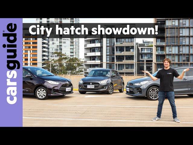 Kia Rio GT-Line v Toyota Yaris SX v Suzuki Swift GLX Turbo: 2021 city car comparison!