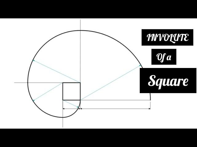 INVOLUTE OF A SQUARE - in | Technical drawing | Engineering drawing