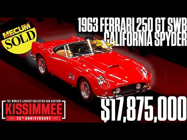 SOLD FOR $17.875 Million 1963 Ferrari 250 GT SWB California Spyder // Mecum Kissimmee 2024