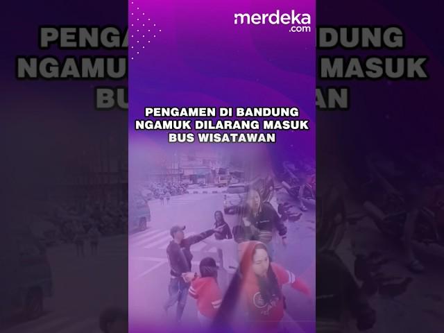 Sekelompok pengamen di Perempatan Cibaduyut, Bandung Paksa Masuk Bus Wisatawan #besmart #newsviral