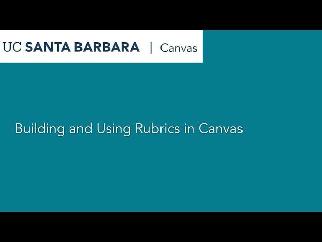 Using Rubrics in Canvas