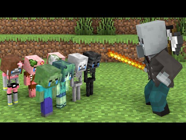 Monster School : Baby Zombie, Run Away From Vindicator  - Sad Story - Minecraft Animation