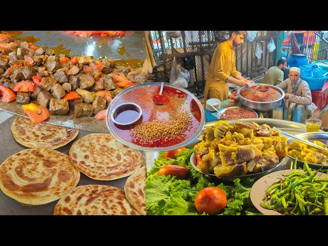 Breakfast in Jalalabad  Afghanistan | Traditional street food |  Liver fry | Morning Milk | parata