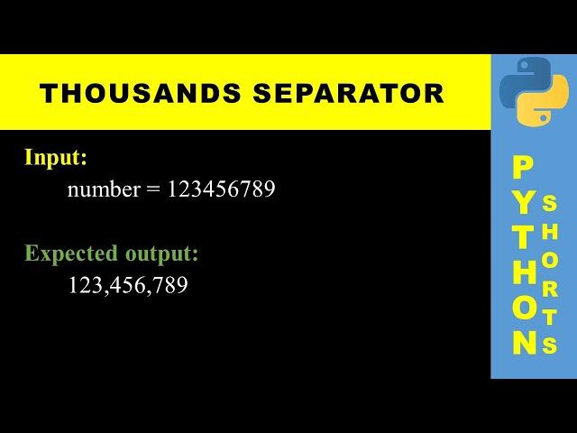 Thousands separator | Python shorts