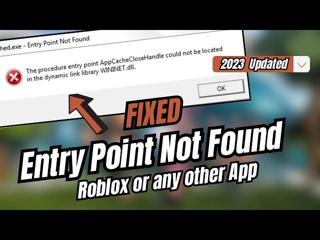 (2023 FIX) - The Procedure Entry Point Not Found Dynamic Link Library In Windows 11/10