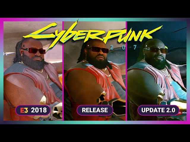 Cyberpunk 2077 Graphics Comparison - E3 2018 vs Release vs Update 2.0