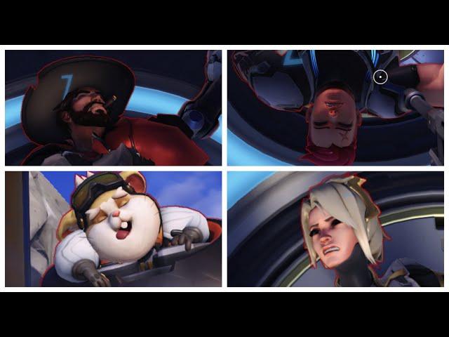 Overwatch 2: Ana Sleep Dart on Everyone! (Sleep Animations)