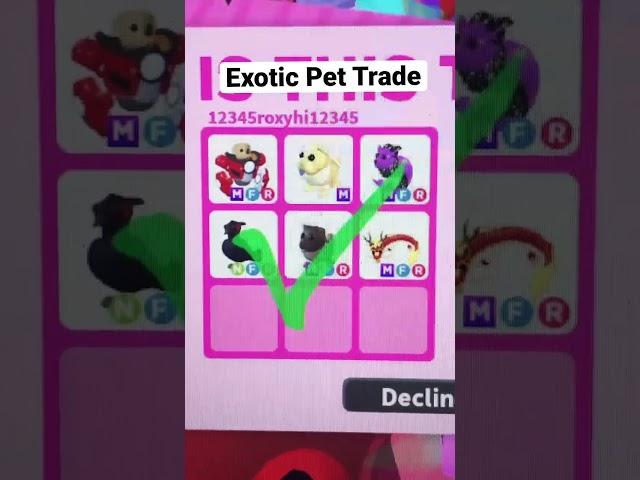 6 Exotic Mega Pet Trade In Adopt Me