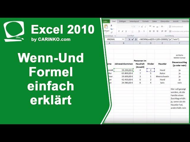 Excel Wenn-Und-Formel einfach erklärt  - carinko.com