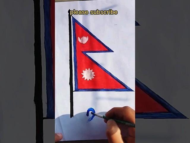 Nepali Flag Drawing 🫶 jaya Nepal /Nepal Flag #shorts #flag #drawing