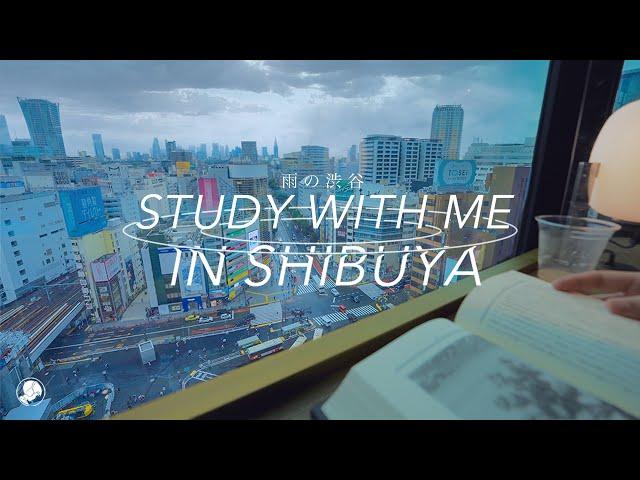 2-HOUR STUDY WITH ME️ / rain sound / A Rainy Day in Shibuya, Tokyo / with countdown+alarm