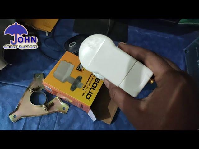 SOLID FS 507 TWIN PRIME FOCUS LNB UNBOXING AND USE C BAND DISH ANTENNA