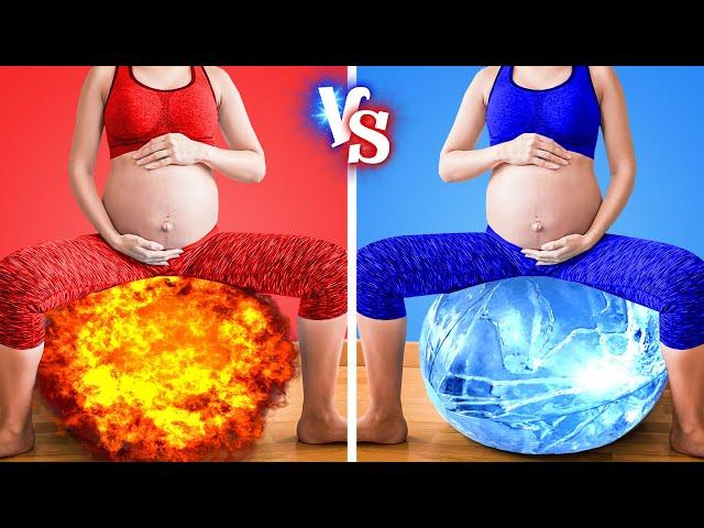 HOT vs COLD Pregnant! Girl On FIRE VS ICY Girl II Funny Pregnancy Situations