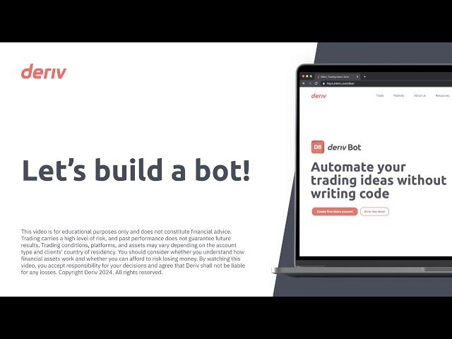 How to build a basic trading bot with Deriv Bot