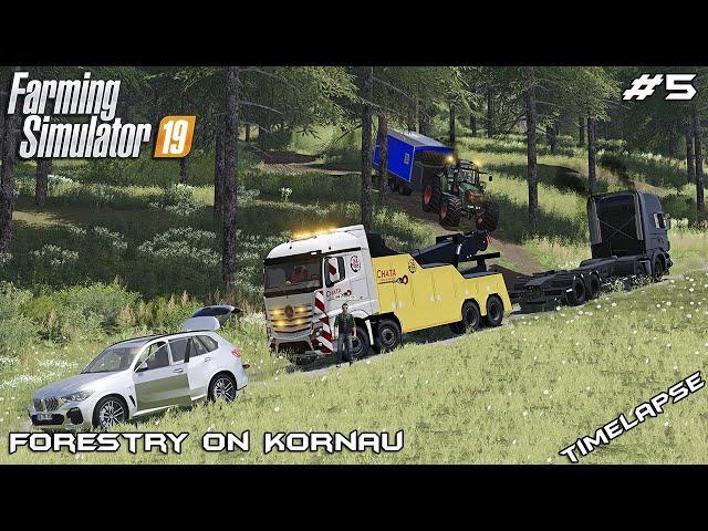 Rescuing SCANIA from forest w/@ChataModding | Forestry on Kornau | Farming Simulator 19 | Episode 5