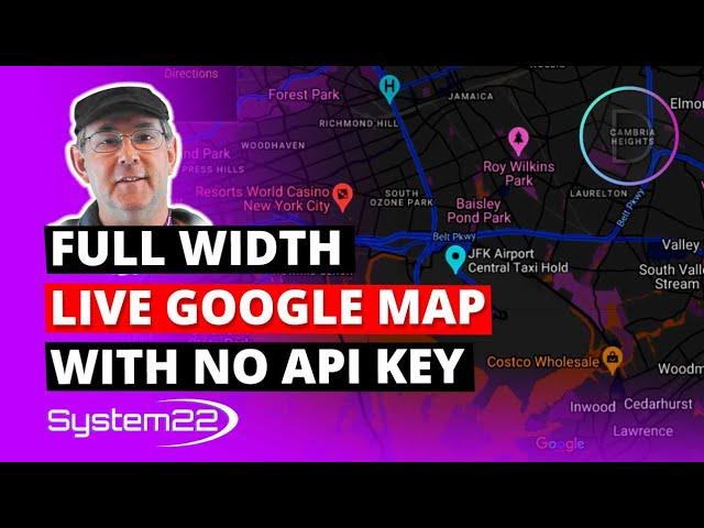 Divi Theme Full Width Live Google Map With No API Key 