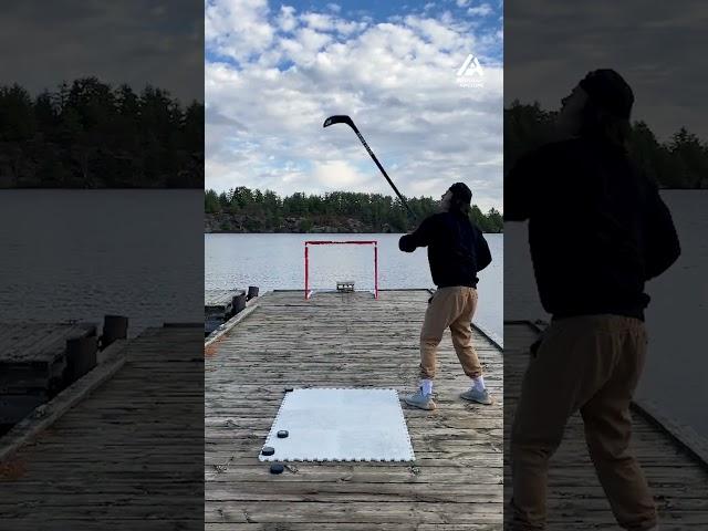 Hockey Player Performs Mind Blowing Trick Shots | People Are Awesome #shorts