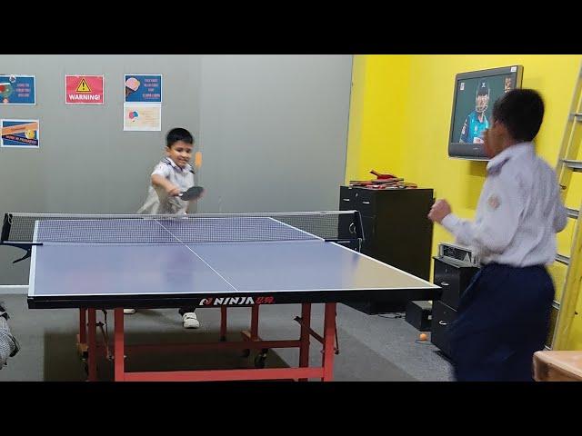 When we play table tennis at BANANI Father office.after school.
