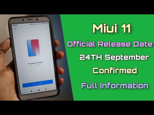 Finally Miui 11 Official Launch On 24th September Release Date Confirmed | Miui 11 Update 