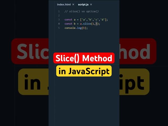 #18 JavaScript Interview Question | Mastering the Slice Method #Shorts #JavaScript