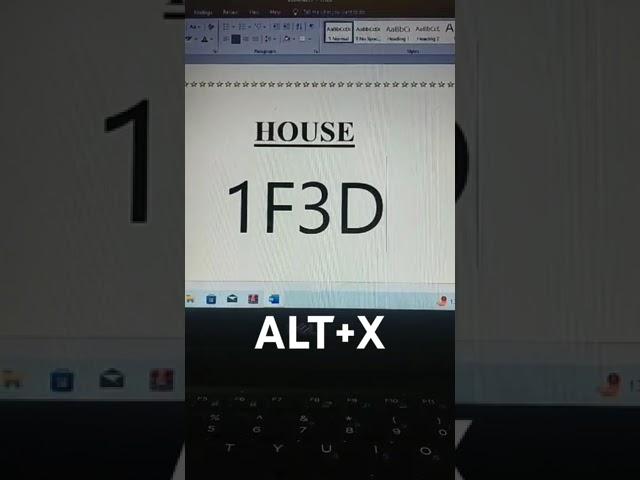 House  Shortcut Key Symbol On Ms word