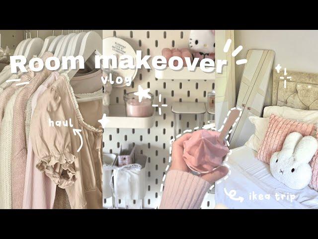 Aesthetic pinterest inspired room makeover  ikea trip, haul, pegboard decorating