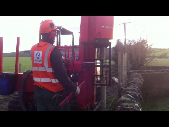 SoloTrakTracked Post Driver Highway Fencing