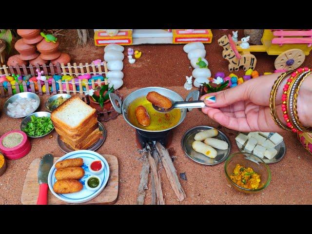 Miniature Bread Roll Recipe-Potato and Paneer Stuffed | Easy Indian Snacks | Rini's Miniature |