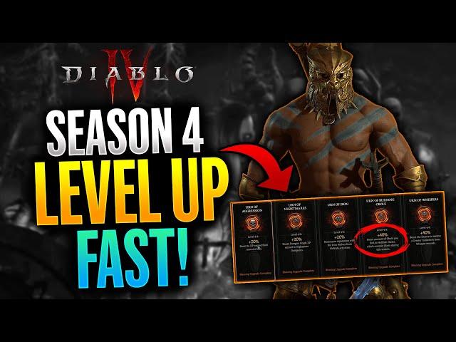 Diablo 4 - FASTEST 1-100 Leveling Guide in Season 4! (Every Class)