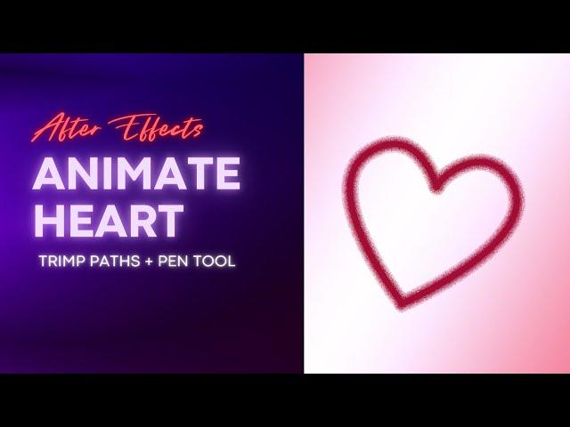 How to create animated heart by using trim paths and pen tool in After Effects