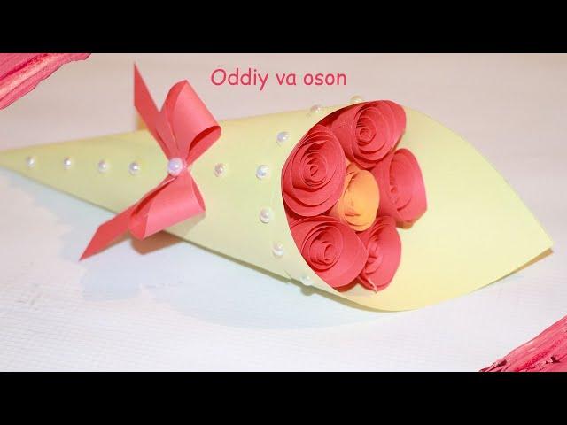 Qog`ozdan guldasta yasash/Buket yasash oddiy va oson