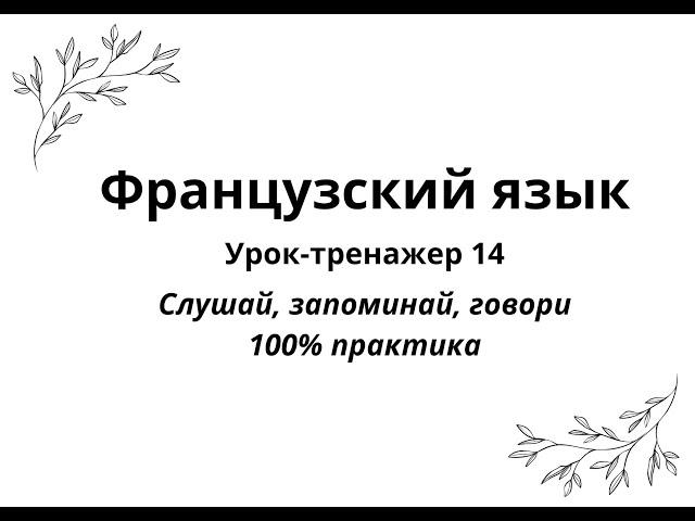 14. Французский язык. Урок-тренажер 14. Практический курс для начинающих.