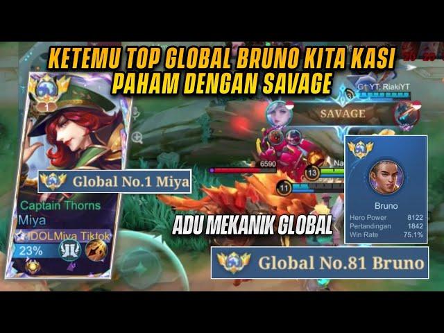 MENGERIKAN! ADU MEKANIK LAWAN TOP GLOBAL BRUNO! MATCH PERTARUHAN MMR! | TOP GLOBAL MIYA - MLBB