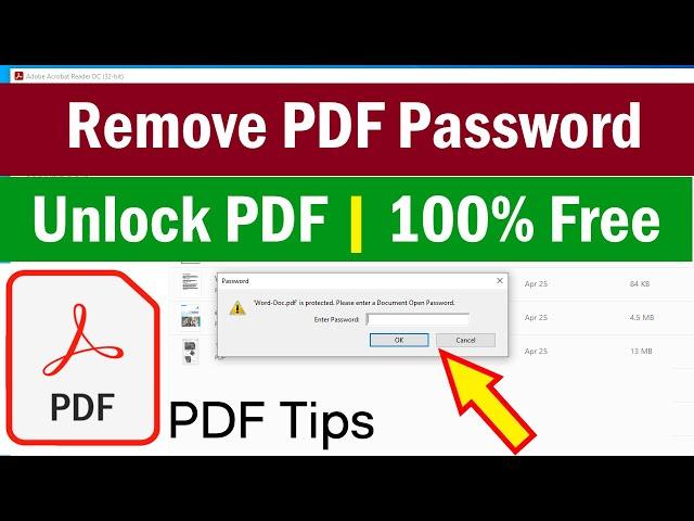 How to Remove a Password From a PDF File | Unlock PDF | Remove PDF Password | Adobe Reader