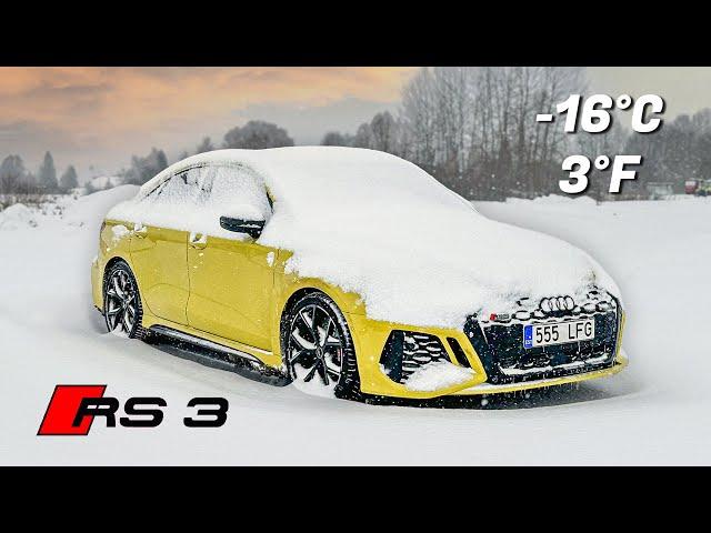 Audi RS3 Winter Cold Start & POV Drive in -16°C / 3°F