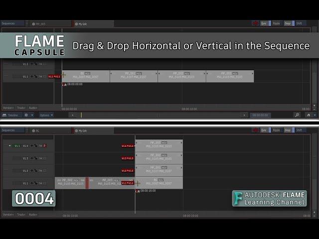 Flame Capsule 004 - Drag & Drop Segments Horizontal or Vertical in the Sequence - Flame 2021