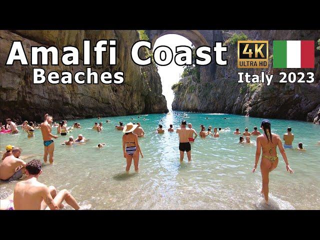 Amalfi Coast 4K - Walking 5 Amazing Beaches - Amalfi, Fiordo, Maiori, and Positano