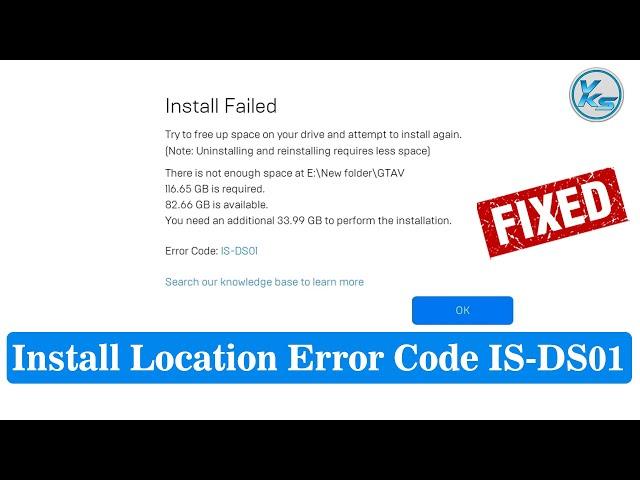  How To Fix Install Failed Error Code IS-DS01