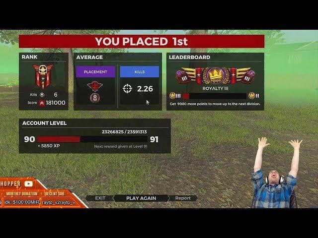 Flamehopper's 2300th H1Z1 Win!! - Full Gameplay