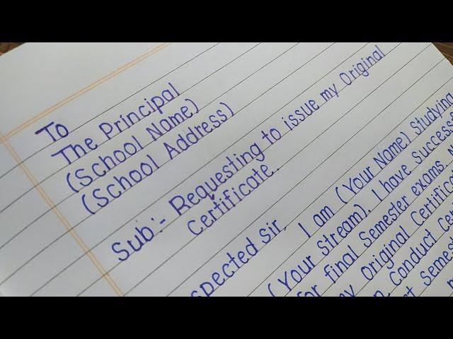 Application for original certificate || letter writing in english|| applications||