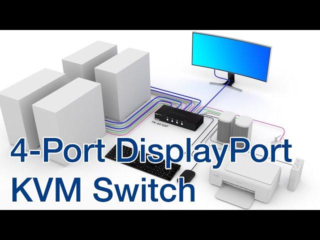 4-Port DisplayPort KVM Switch, TK-441DP | TRENDnet