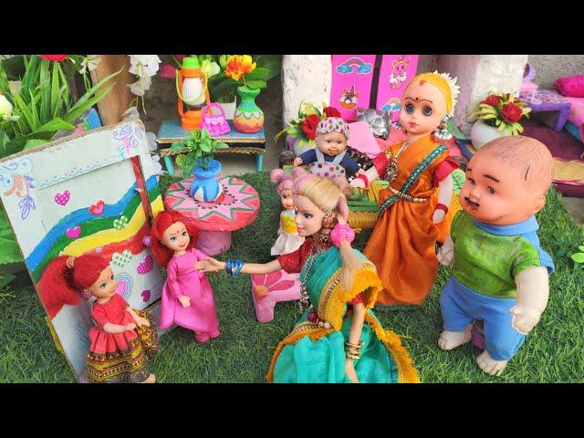 Barbie Doll All Day Routine In Indian Village/Radha Ki Kahani Part -178/Barbie Doll Bedtime Story||