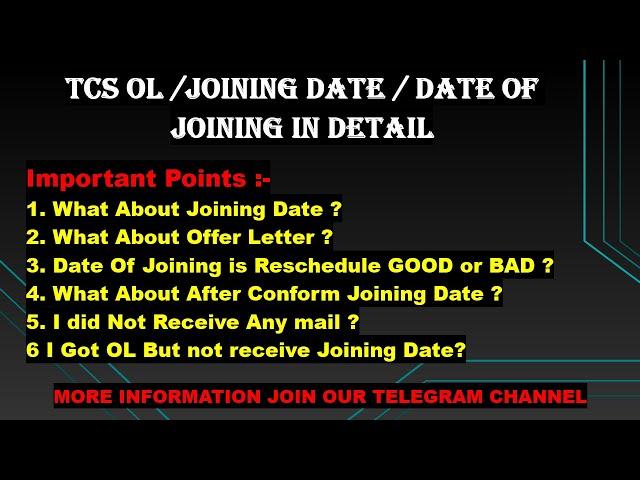 ️ TCS Offer letter | Joining Date | Reschedule Joining Date | Project Details 