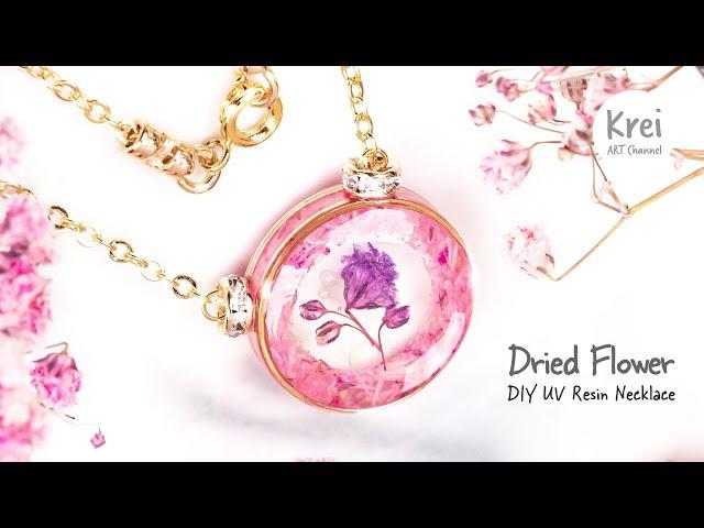 【UV レジン】ドライフラワーを使って、DIYネックレスを作りましたUV Resin-DIY Necklace with Dried Flower