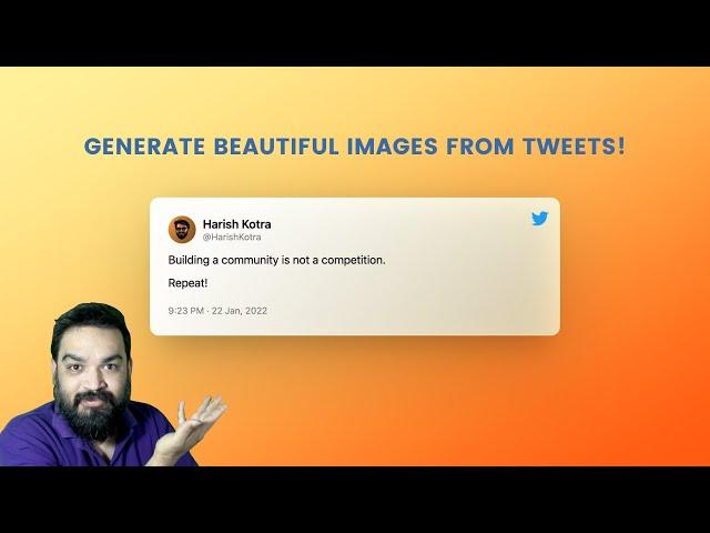 5 Tools to Convert Tweets to Screenshots ️ or Images  | No-Code Tutorial