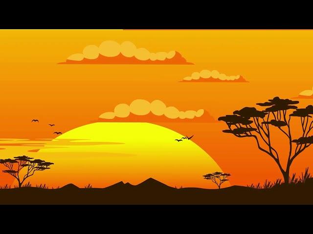 African Savannah Sunset  -   Motion Graphics  -  Background Video