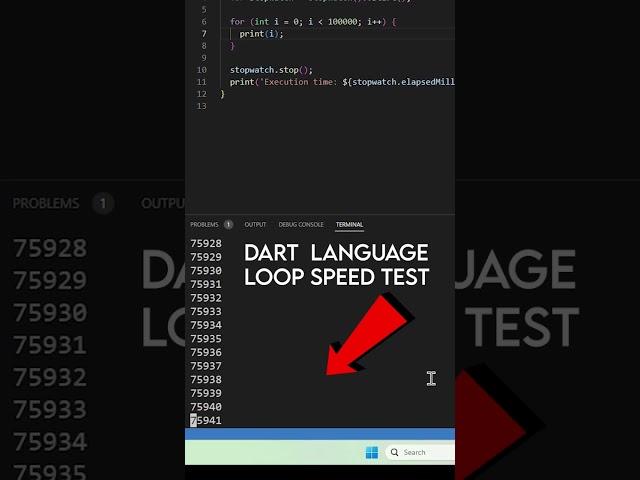 Flutter dart vs Go language who will win  #flutter #dart #golang #speedtest #shorts