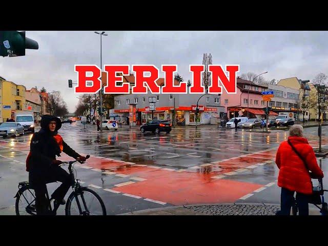 Germany Berlin. Walk in Berlin-Lankwitz 2. Walking in the Rain in Berlin